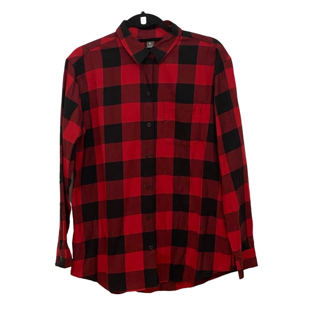 Eddie Bauer Red & Black Buffalo Plaid Button Down Shirt Medium